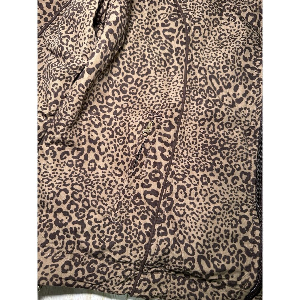 Activology Womens Leopard Print Jacket Full Zip Plus Size PM Pockets‎ Brown - Picture 2 of 12